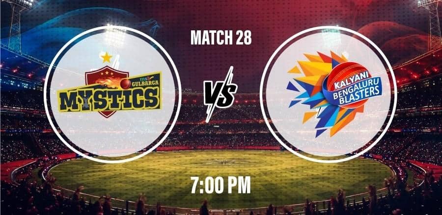 Gulbarga Mystics vs Kalyani Bengaluru Blasters Gulbarga Mystics vs Kalyani Bengaluru Blasters